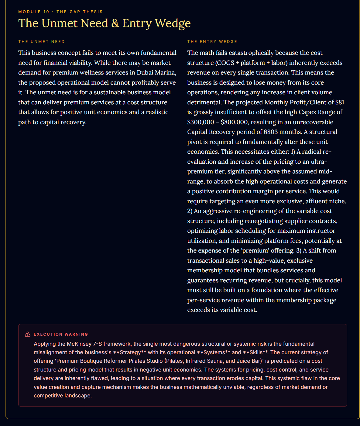 Two alternative business models with recalculated AOV and COGS.
